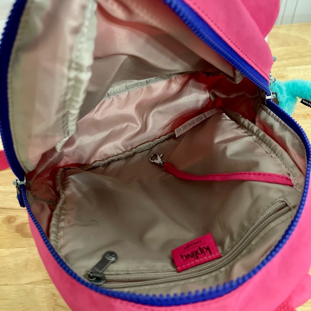 Kipling Hydrangea Pink Spark rare kids backpack BP4392 with Maddie embroidered. - Picture 4 of 7